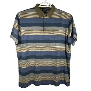 Patagonia Organic Cotton Polo Shirt Striped Short Sleeve Mens Casual‎ Size XL